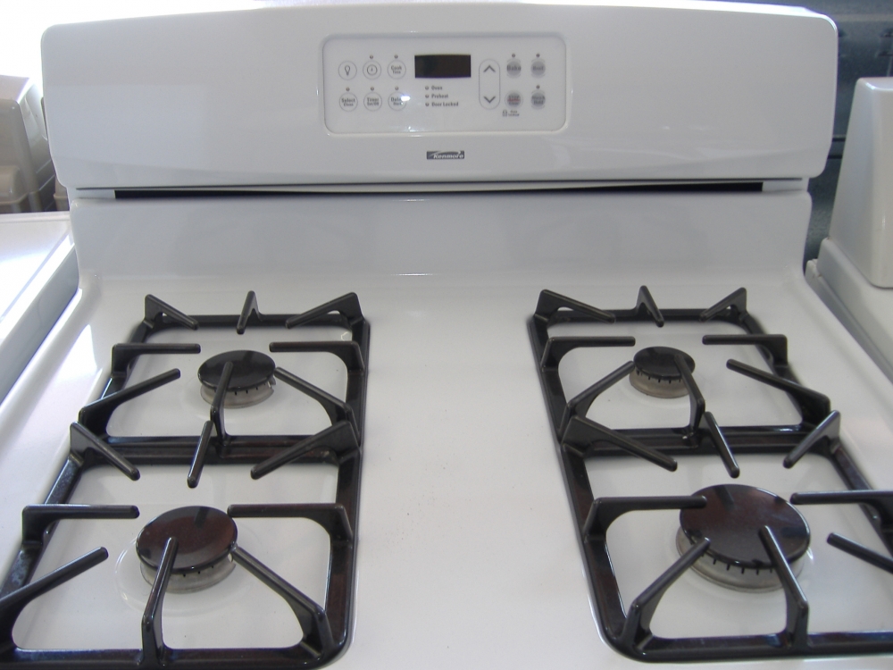 A white gas stove